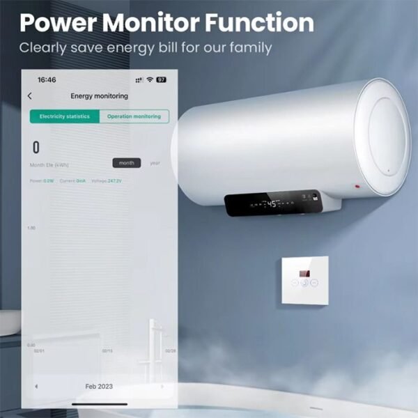 Smart WiFi 20 Amp Switch for Water Heater, AC and other devices with Timer display