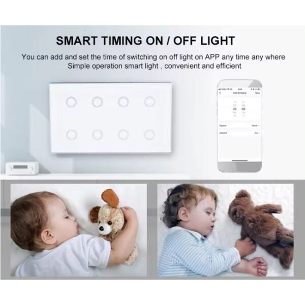 8-gang-smart-touch-switch-smart-timing 8 Gang WiFi Smart Light Switch Works with Google Home and Alexa