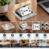 Office Table Power Socket Box with 2 Multifunction Sockets