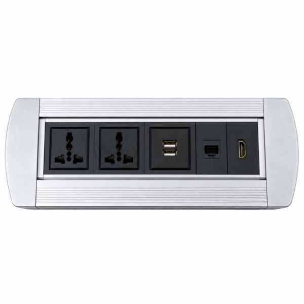 Office manual flipping rotation desktop table socket outlet