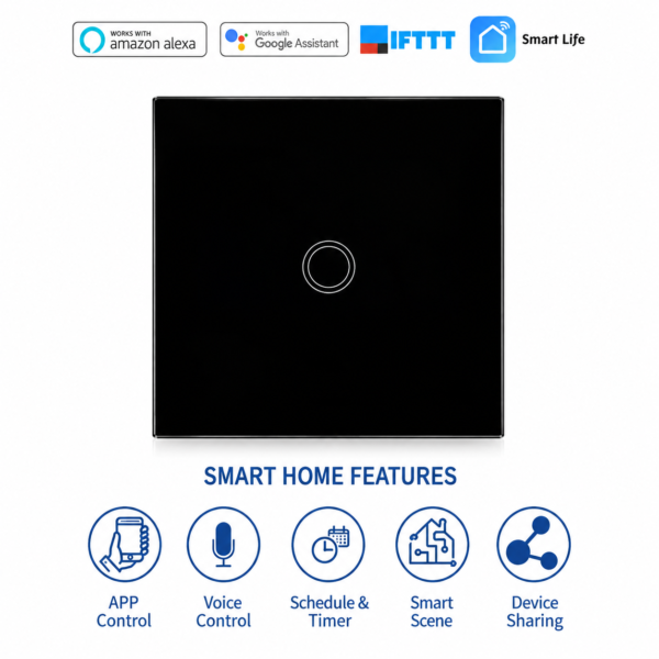 ChatGPT Image Sep 17, 2026, 11_00_13 PM 1 Gang WiFi Light Switch - Compatible with Alexa/Google Home