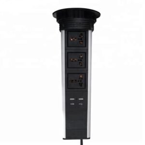 commercial-desktop-hidden-socket Commercial, Kitchen/Worktop pull out Socket with 3 universal sockets and 2 USB Charger
