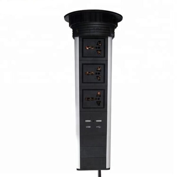 commercial-desktop-hidden-socket Commercial, Kitchen/Worktop pull out Socket with 3 universal sockets and 2 USB Charger