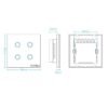 4 Gang smart switch, WiFi smart touch light switch, Alexa and Google Home Compatible