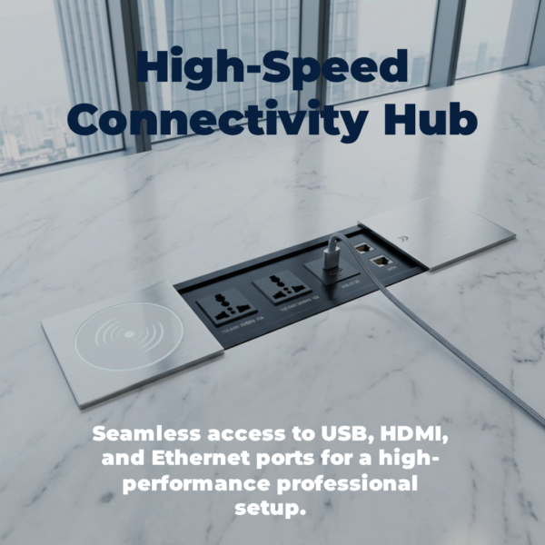Sliding Table / Floor Socket with Wireless Phone Charger