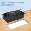 desktop-socket-with-wires Conference table connectivity box with Wires - Multifunction, usb-C port, usb port, audio, VGA and HDMI, Telephone and data