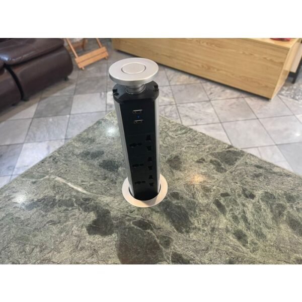 pull-out-socket Commercial, Kitchen/Worktop pull out Socket with 3 universal sockets and 2 USB Charger