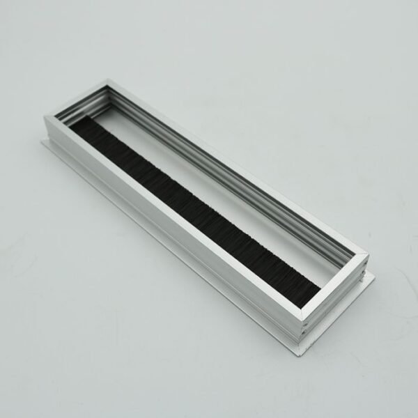rectangular-desk-grommets-to-organize-wires Aluminum Alloy Rectangle Grommet Hole Cover for Table