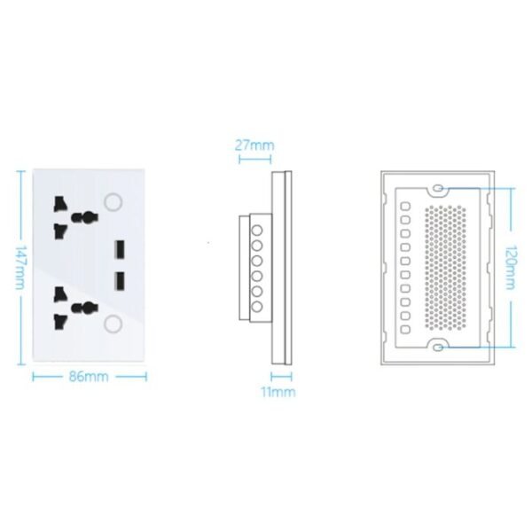 smart-double-universal-socket-dimensions_1 Smart Double Universal Socket with USB Charger - WiFi Wall Socket