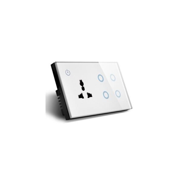 4 Gang Smart  Light Switch with Wall Socket - Works Alexa and Google Home